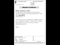 Student Migration Certificate